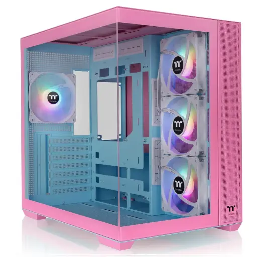 [841163099230] GABINETE THERMALTAKE VIEW 380 TG ARGB BUBBLE PINK ATX CRISTAL ROSA CA-1Z2-00MAWN-00 12M DE GARANTIA