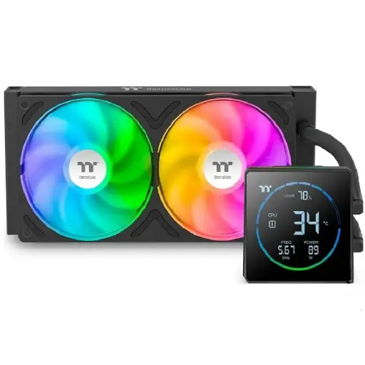 [840480305925] ENFRIAMIENTO LIQUIDO THERMALTAKE TH240-S V3 ARGB SYNC AIO 120MM DISPLAY LCD CL-W469-PL12SW-A 12M DE GARANTIA