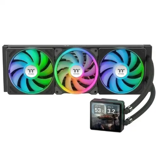 [840480305970] ENFRIAMIENTO LIQUIDO THERMALTAKE TH360 V3 ULTRA ARGB SYNC AIO 120MM DISPLAY LCD CL-W474-PL12SW-A 12M DE GARANTIA