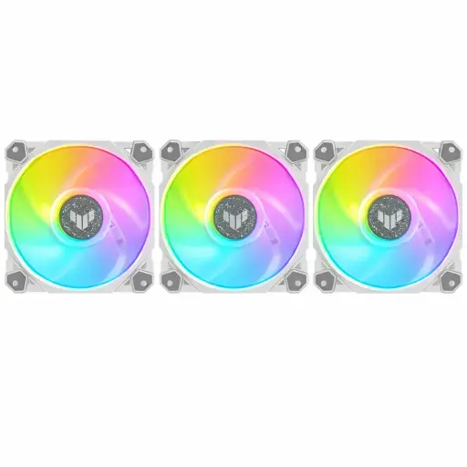 [195553845465] VENTILADOR ASUS TUF GAMING TF120 ARGB 120MM WHITE 3PACK 90DA0033-B08030 12M DE GARANTIA