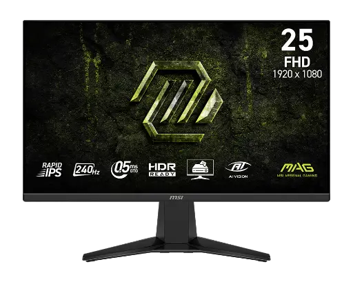 [824142445167] MONITOR 25 MSI MAG 255F X24 0.5MS 240HZ FULL HD IPS ANTIGLARE FREESYNC 12M DE GARANTIA