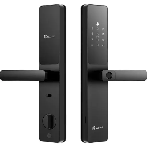 [6941545622996] CERRADURA INTELIGENTE EZVIZ LECTOR DE HUELLA 50 USUARIOS NEGRO CS-Y2000-R101 12M DE GARANTIA