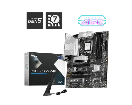 [824142386569] MOTHER INTEL Z890-S WIFI MSI PRO LGA1851 4XDDR5 256GB ATX PRO Z890-S WIFI 12M DE GARANTIA