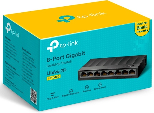[840460603874] SWITCH TPLINK LS1008G 8PTS GIGABIT 10/100/1000MBPS LS1008G(UN) 12M DE GARANTIA 