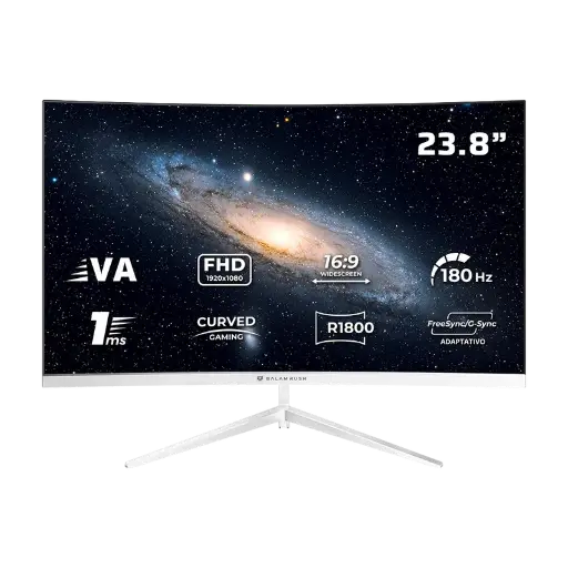 [7506215943048] MONITOR 24 BALAM RUSH ANDROMEDA MAG24Y 1MS 180HZ FULL HD CURVO VA BLANCO ADATIVE SYNC BR-943048 12M DE GARANTIA