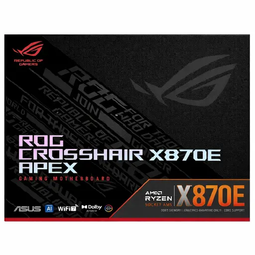 [197105890244] MOTHER AMD X870E APEX WIFI7 ASUS ROG CROSSHAIR ALC4080 AM5 DDR5 128GB ATX 90MB1KR0-MVAAY0 12M DE GARANTIA