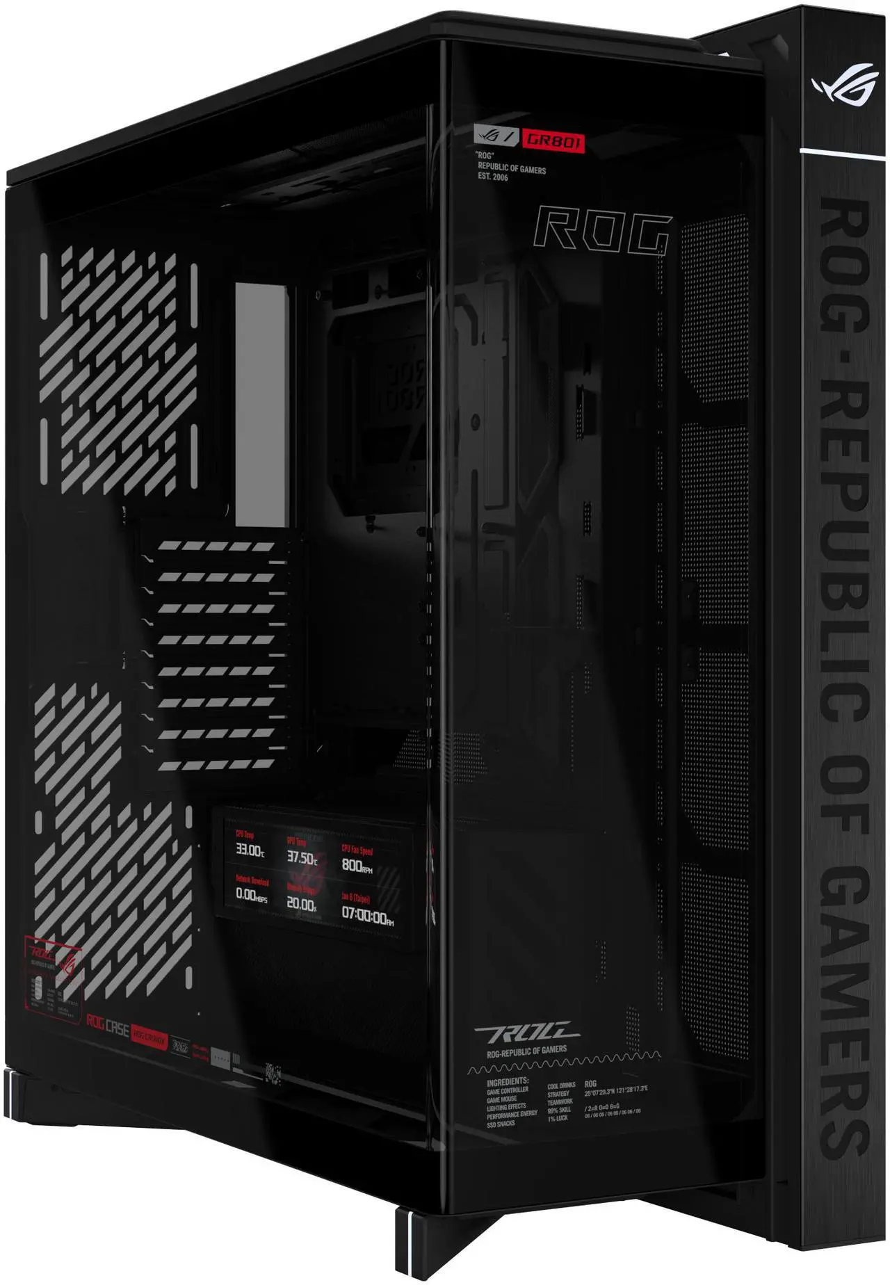 [199291280595] GABINETE ASUS ROG CRONOX GR801 E-ATX BLACK 90DC00T0-B08000 12M DE GARANTIA