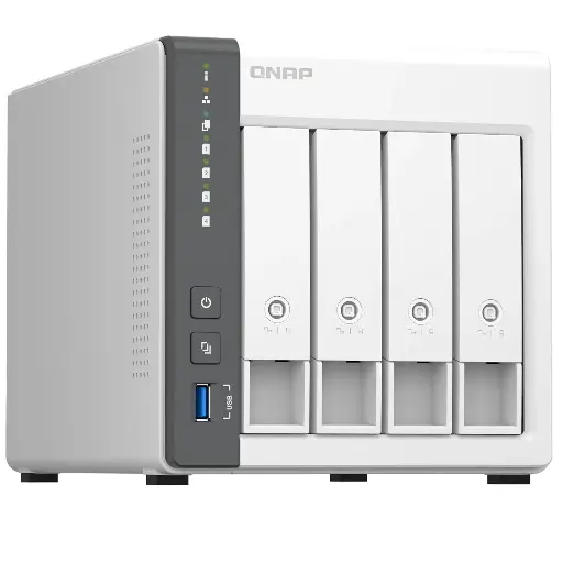 [885022023349] SERVIDOR QNAP TS-433-4G-U CORTEX -A55 2.0GHZ 4GB DDR4 4BAHIAS WHITE S/N DISCOS 12M DE GARANTIA