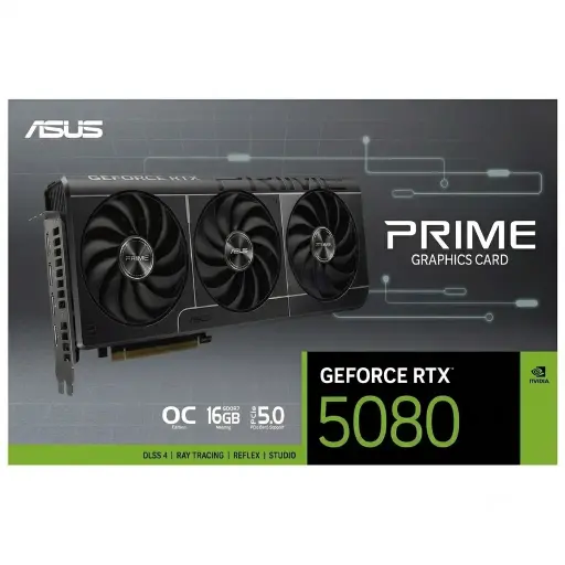 [199291552203] TARJETA DE VIDEO NVIDIA GEFORCE RTX5080 16GB OC GDDR7 ASUS PRIME NEGRA 90YV0LX4-MVAA00 12M DE GARANTIA